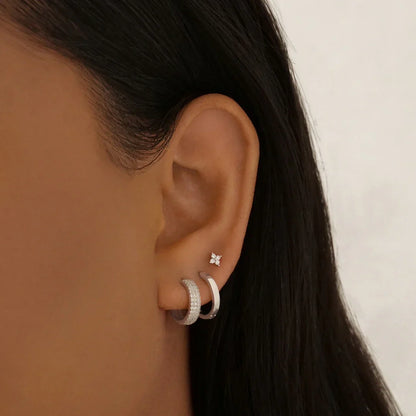 Radiant 0.02 TCW Round Lab-Grown Diamond Floral Stud Earrings 10