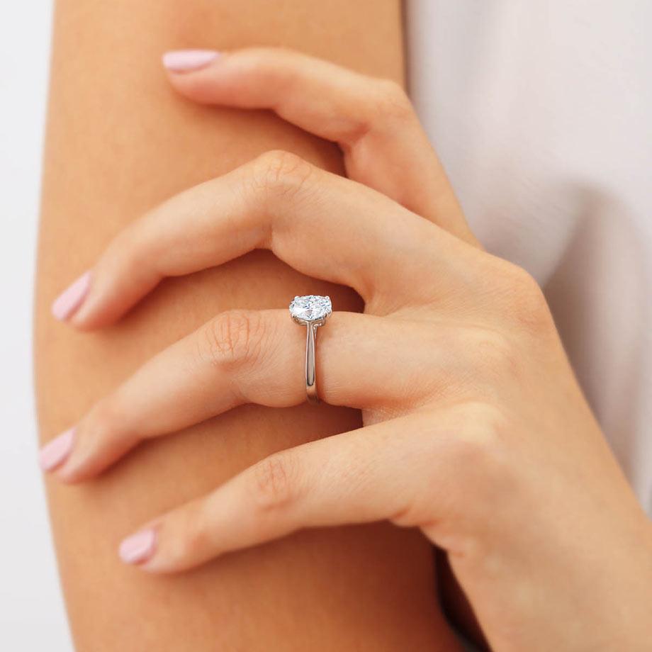 1.50 CT Oval Lab Grown Diamond Solitaire Engagement Ring - Timeless Elegance 6