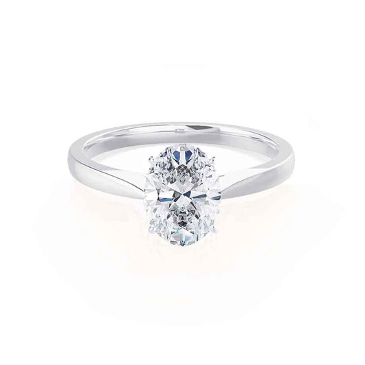 1.50 CT Oval Lab Grown Diamond Solitaire Engagement Ring - Timeless Elegance