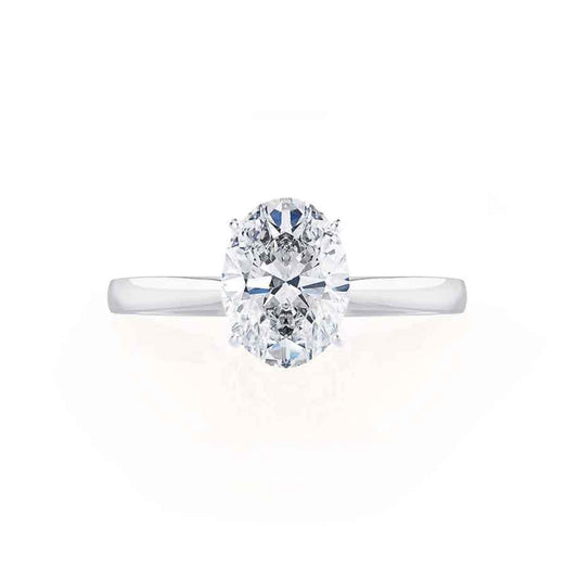 1.50 CT Oval Lab Grown Diamond Solitaire Engagement Ring - Timeless Elegance