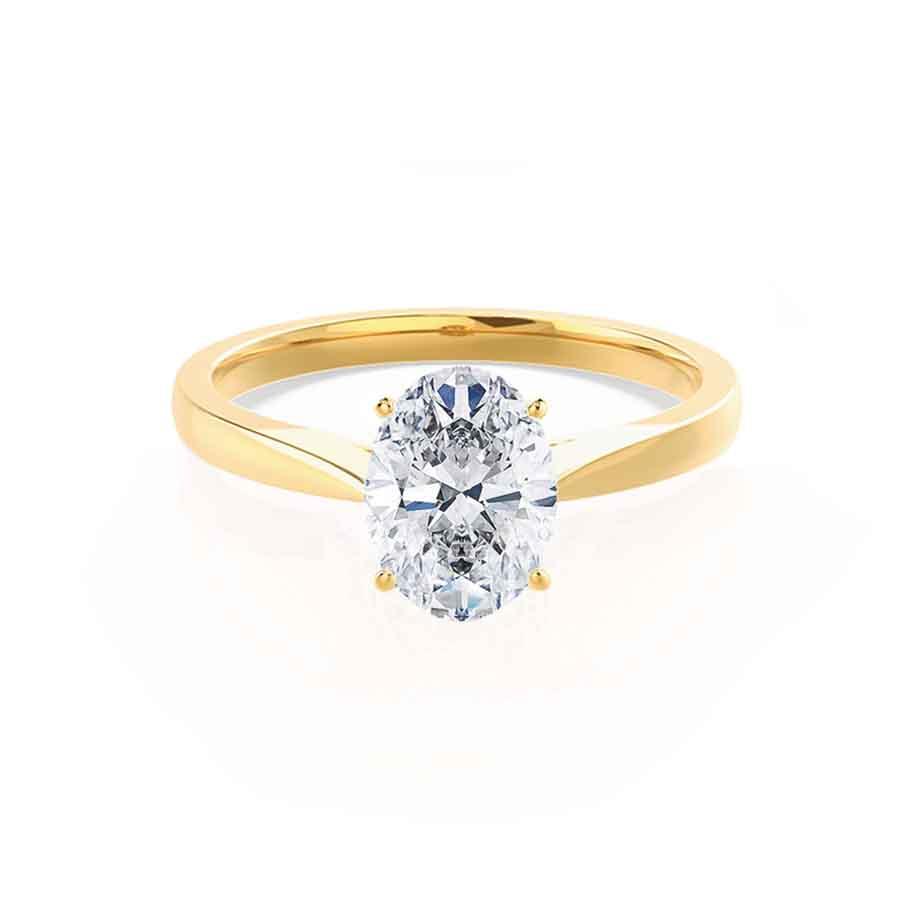 1.50 CT Oval Lab-Grown Diamond Solitaire Engagement Ring In Elegant Gold Setting