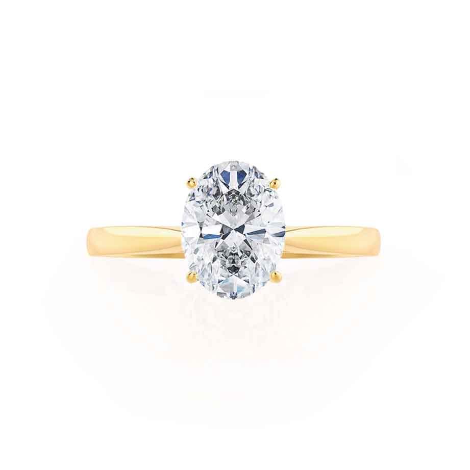 1.50 CT Oval Lab-Grown Diamond Solitaire Engagement Ring In Elegant Gold Setting