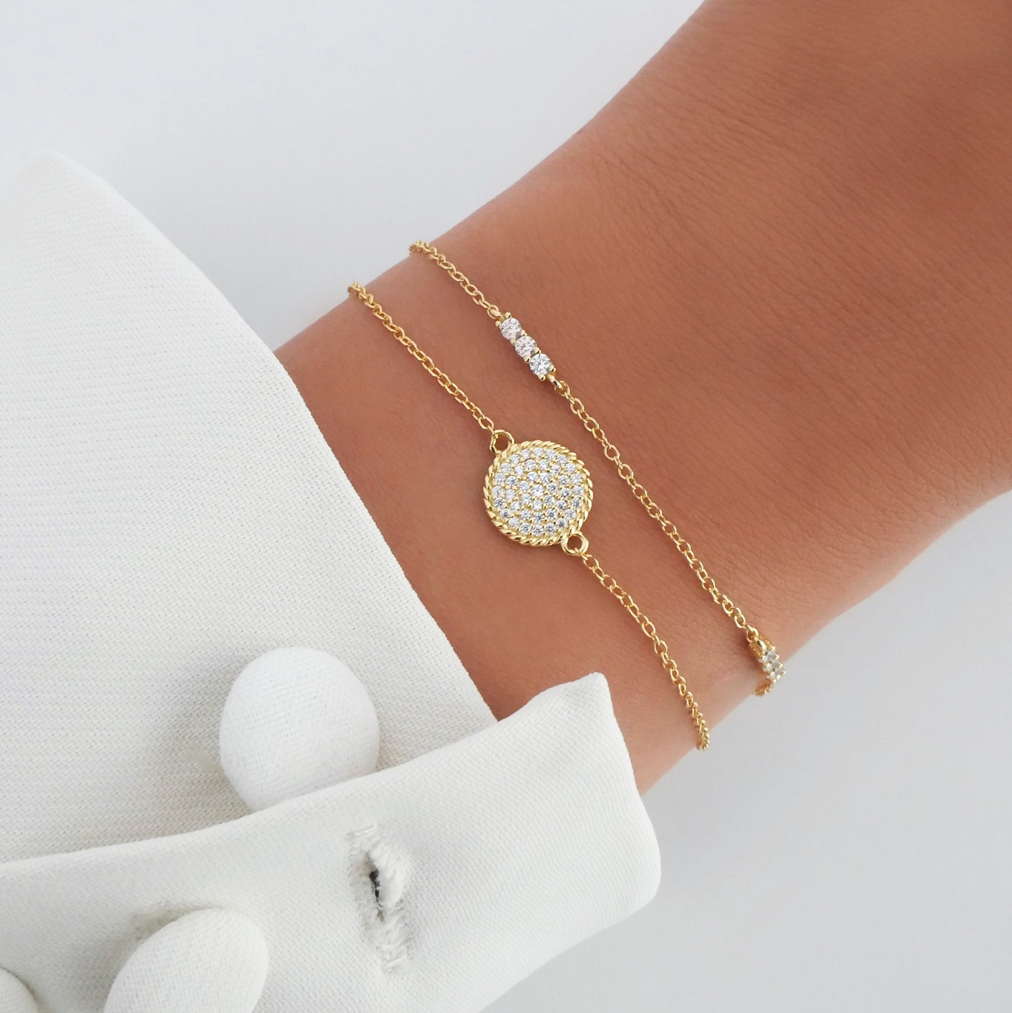 1.0 TCW Lab-Grown Round Diamond Gold Bracelet