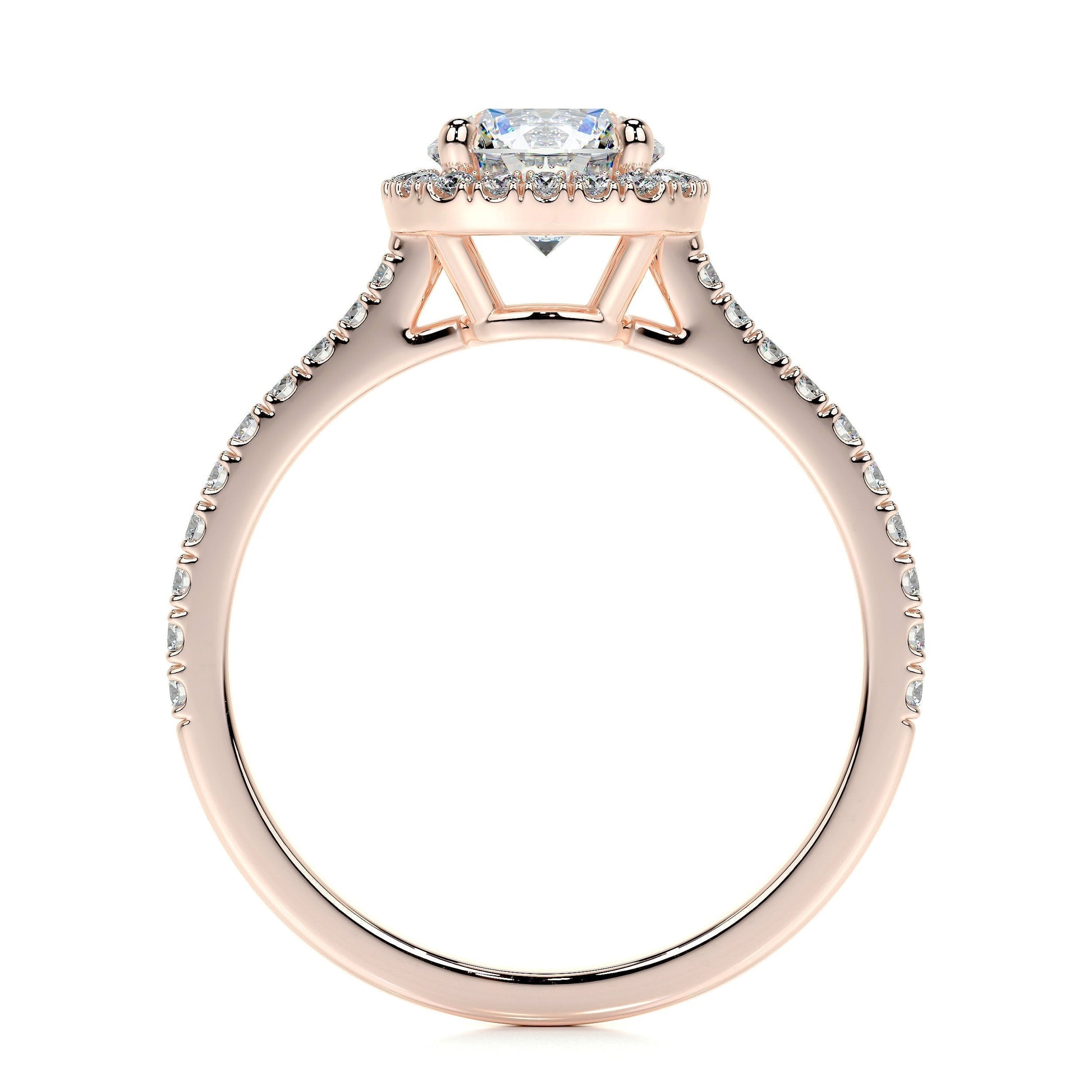 1.0 CT Round Halo CVD E/VS2 Diamond Engagement Ring 13