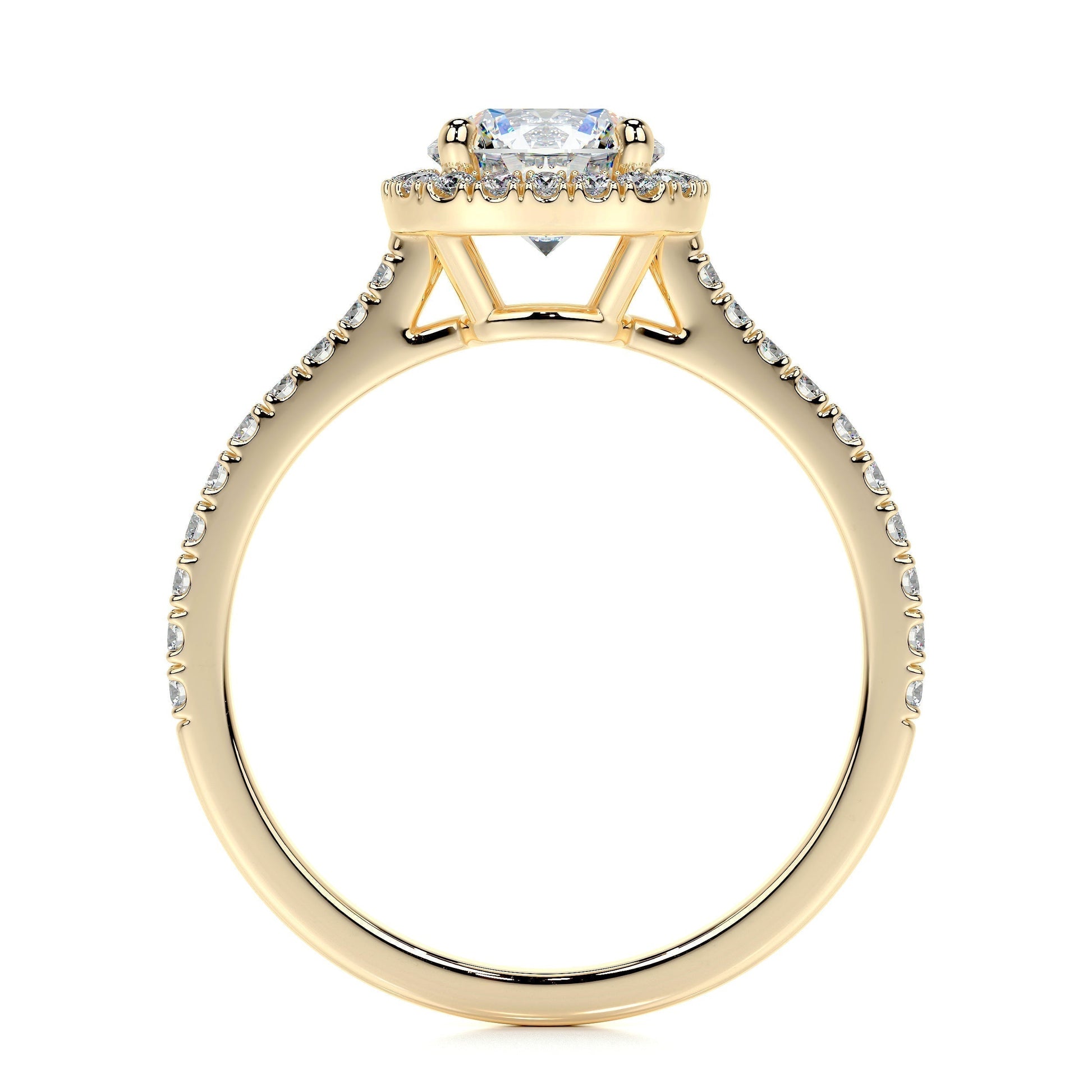 1.0 CT Round Halo CVD E/VS2 Diamond Engagement Ring 8