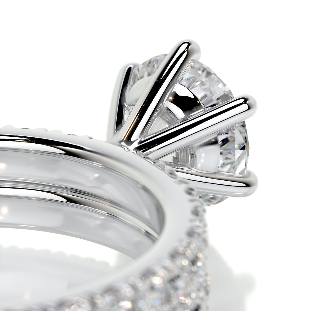 Radiant 1.50 CT Round Lab Grown Diamond Solitaire Bridal Ring Set 4
