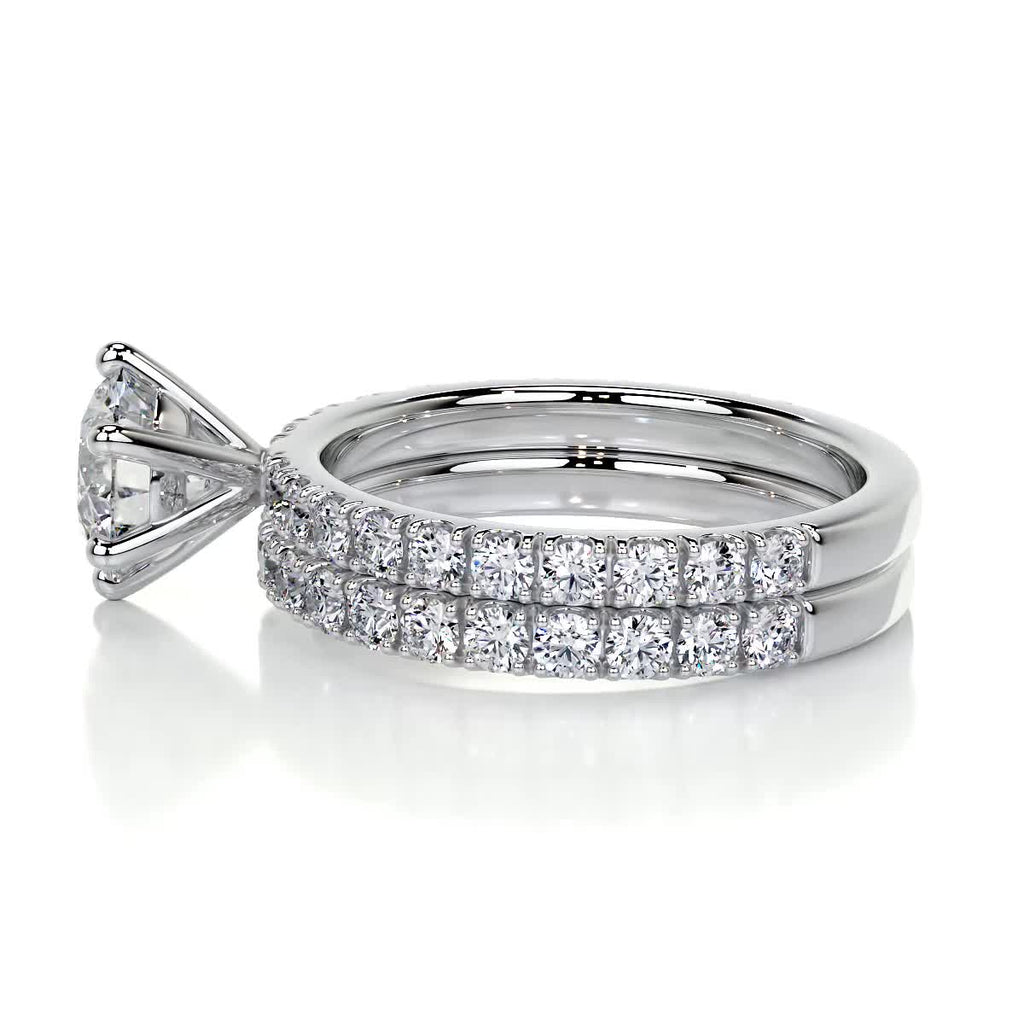 Radiant 1.50 CT Round Lab Grown Diamond Solitaire Bridal Ring Set 5