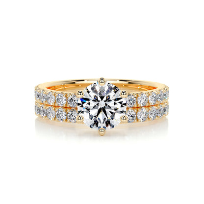 Radiant 1.50 CT Round Lab Grown Diamond Solitaire Bridal Ring Set 7