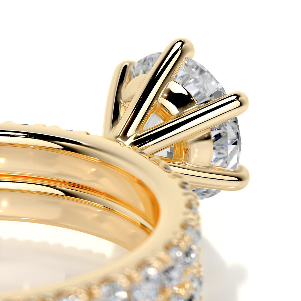 Radiant 1.50 CT Round Lab Grown Diamond Solitaire Bridal Ring Set 9