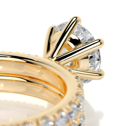 Radiant 1.50 CT Round Lab Grown Diamond Solitaire Bridal Ring Set 9