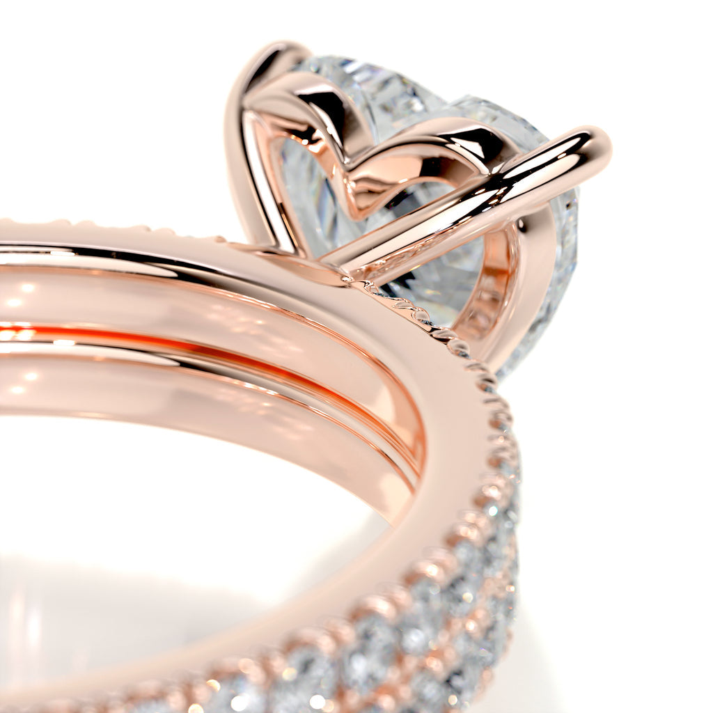 1.0 TCW Heart-Shaped Lab Grown Diamond Solitaire Bridal Ring Set 13