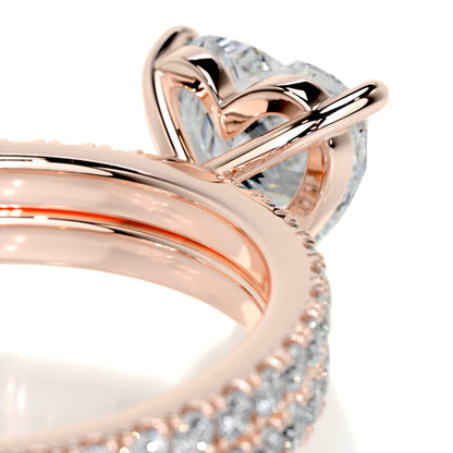 1.0 TCW Heart-Shaped Lab Grown Diamond Solitaire Bridal Ring Set 13