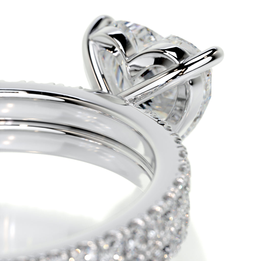 1.0 TCW Heart-Shaped Lab Grown Diamond Solitaire Bridal Ring Set 3