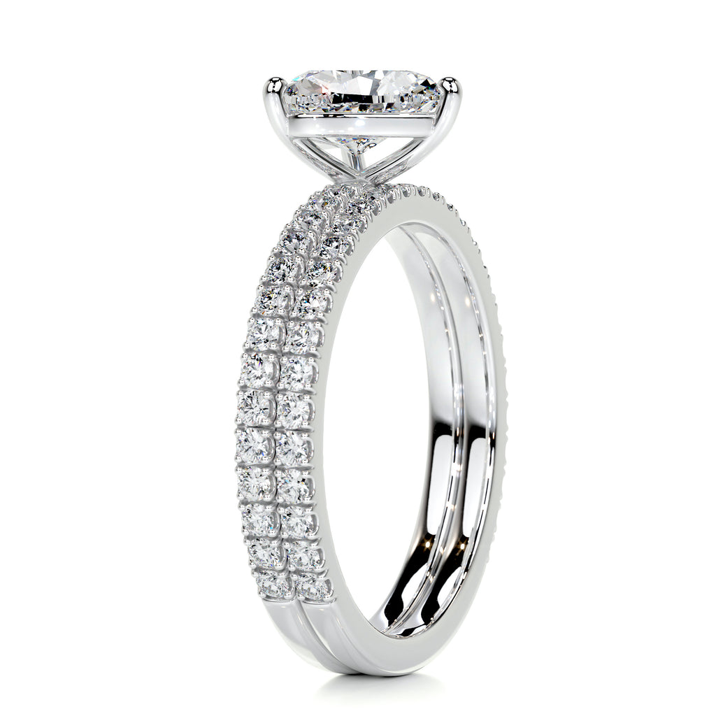 1.0 TCW Heart-Shaped Lab Grown Diamond Solitaire Bridal Ring Set