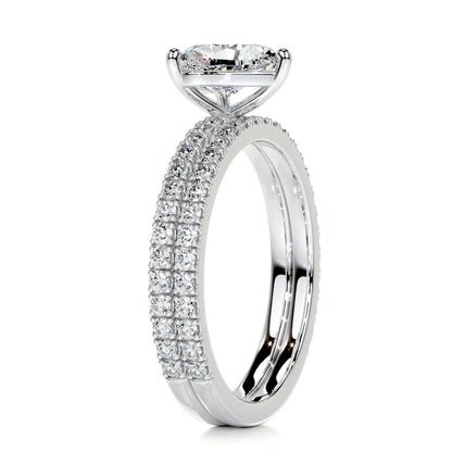 1.0 TCW Heart-Shaped Lab Grown Diamond Solitaire Bridal Ring Set 6