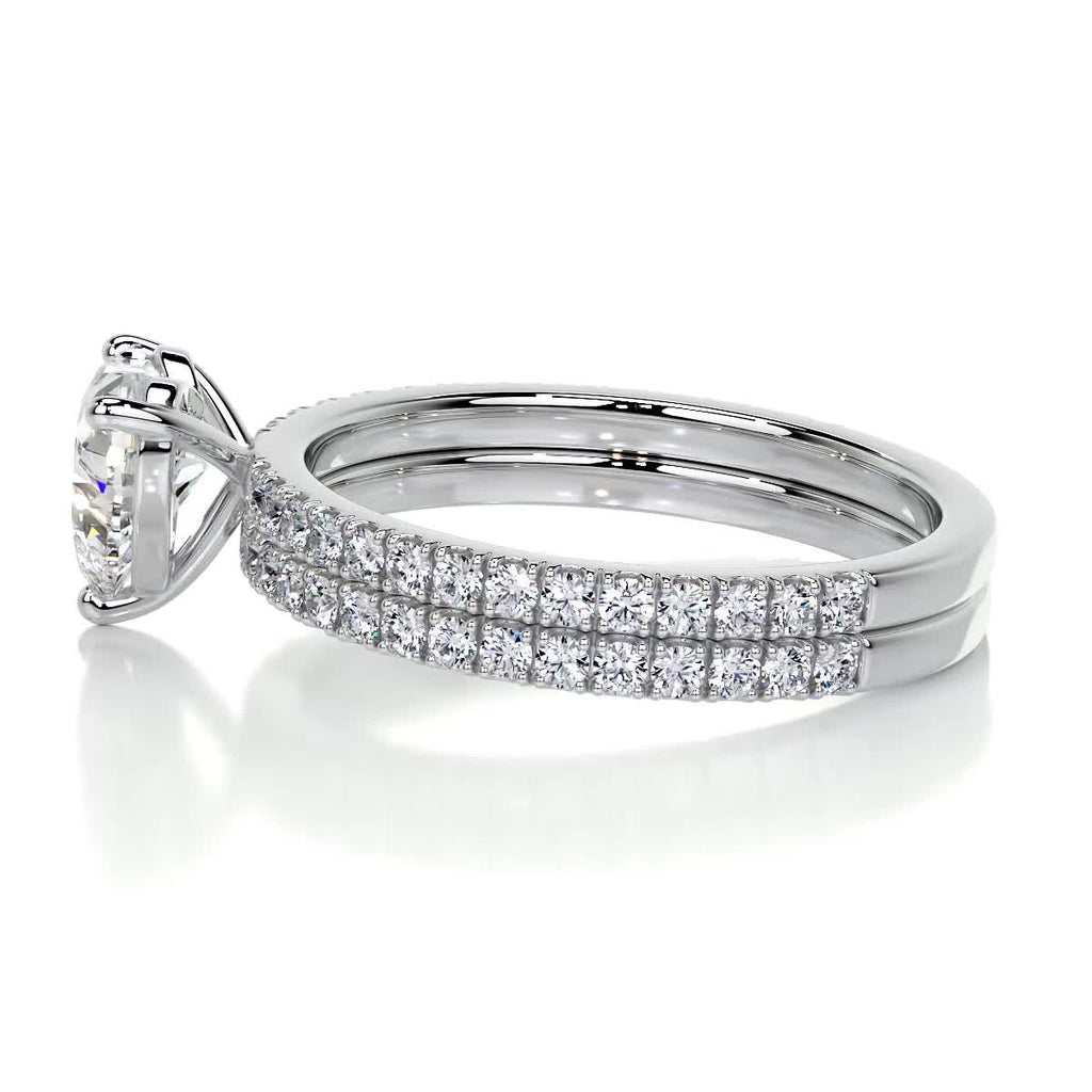 1.0 TCW Heart-Shaped Lab Grown Diamond Solitaire Bridal Ring Set