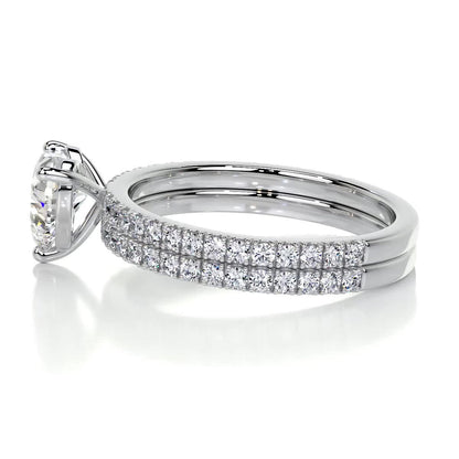 1.0 TCW Heart-Shaped Lab Grown Diamond Solitaire Bridal Ring Set 5