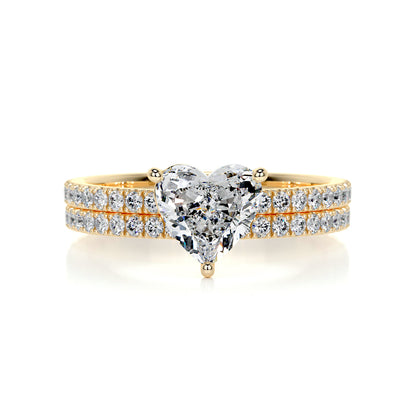1.0 TCW Heart-Shaped Lab Grown Diamond Solitaire Bridal Ring Set 7