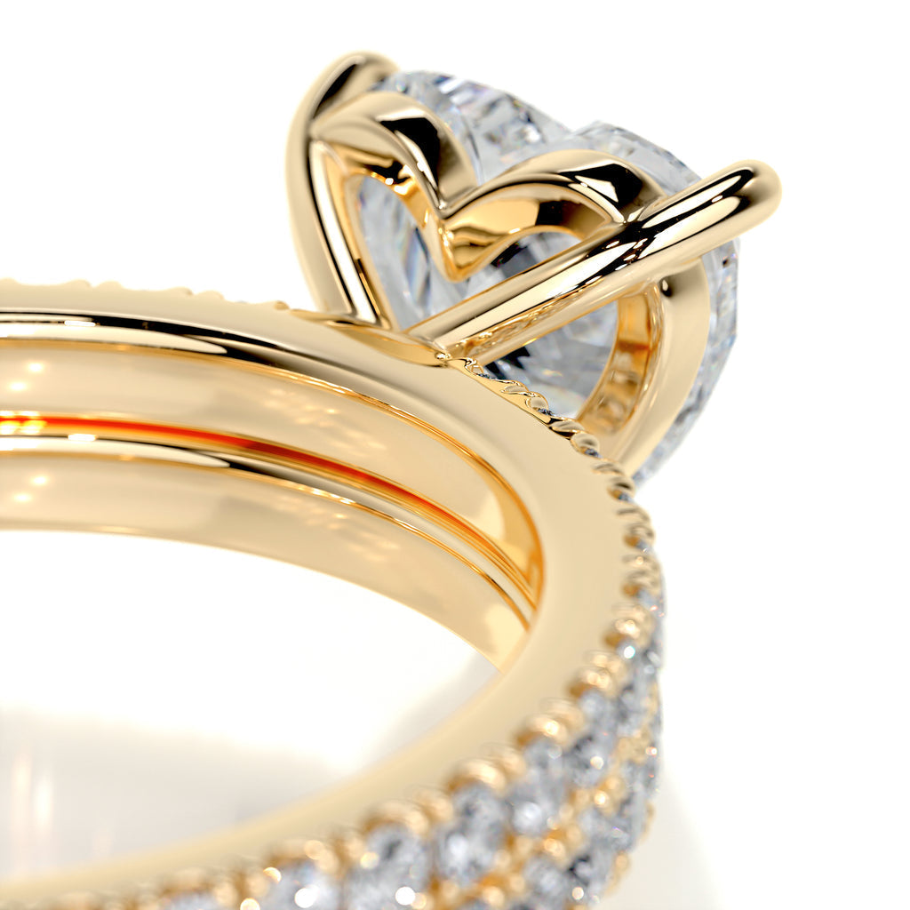 1.0 TCW Heart-Shaped Lab Grown Diamond Solitaire Bridal Ring Set 9