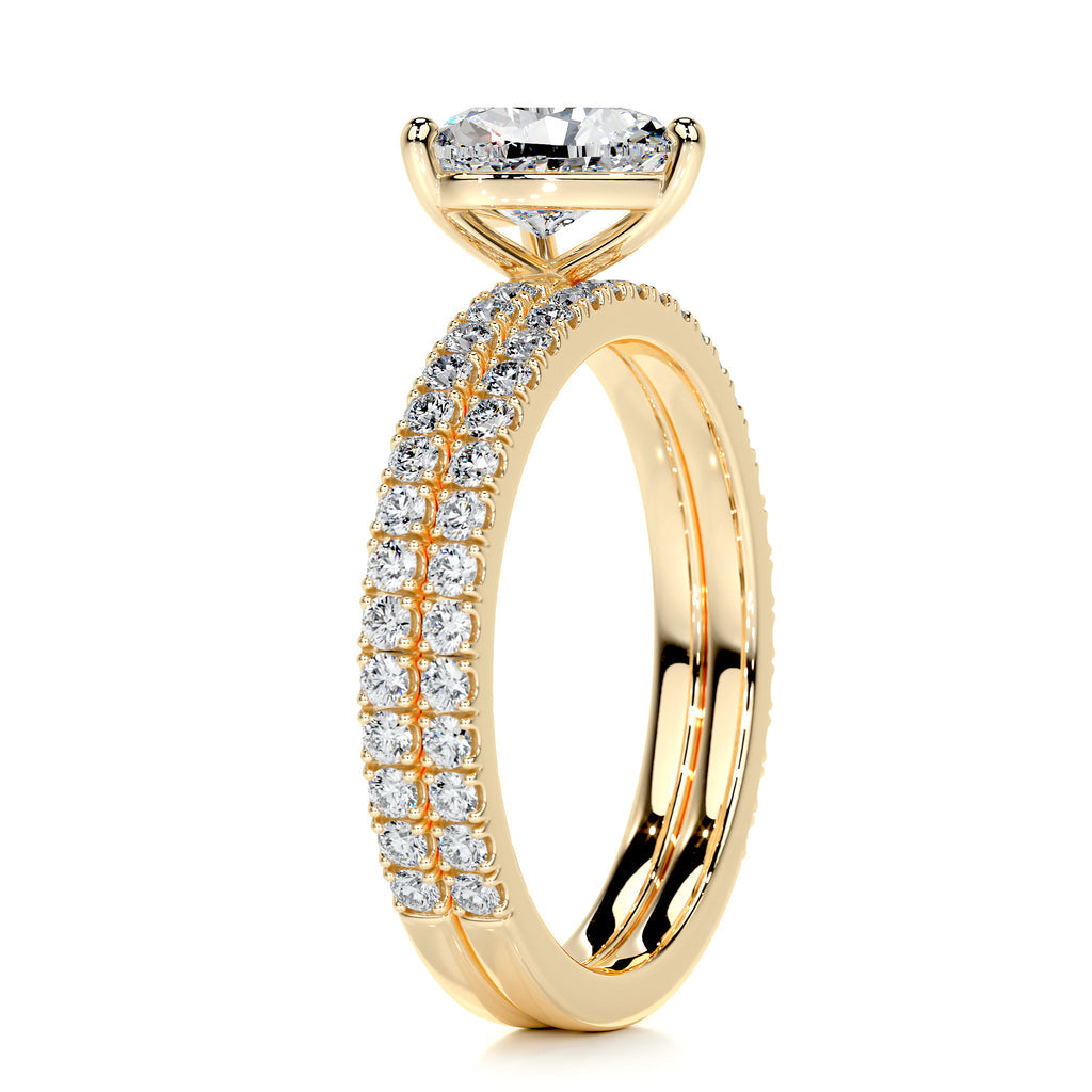 1.0 TCW Heart-Shaped Lab Grown Diamond Solitaire Bridal Ring Set 11