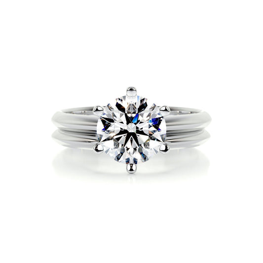 1.0 CT Round Lab Grown Diamond Solitaire Engagement Ring Set