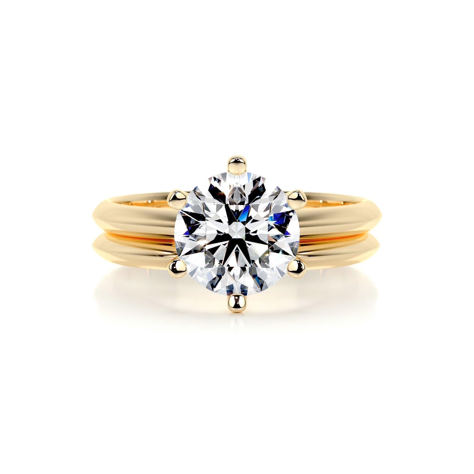 1.0 CT Round Lab Grown Diamond Solitaire Engagement Ring Set 6