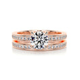 Load image into Gallery viewer, 1.0 CT Round Lab Grown Diamond Pave Bridal Ring Ensemble
