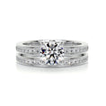 Load image into Gallery viewer, 1.0 CT Round Lab Grown Diamond Pave Bridal Ring Ensemble
