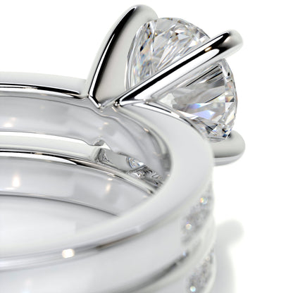 1.0 CT Round Lab Grown Diamond Pave Bridal Ring Ensemble 5