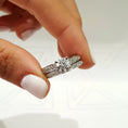 Load image into Gallery viewer, 1.0 CT Round Lab Grown Diamond Pave Bridal Ring Ensemble
