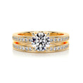 Load image into Gallery viewer, 1.0 CT Round Lab Grown Diamond Pave Bridal Ring Ensemble
