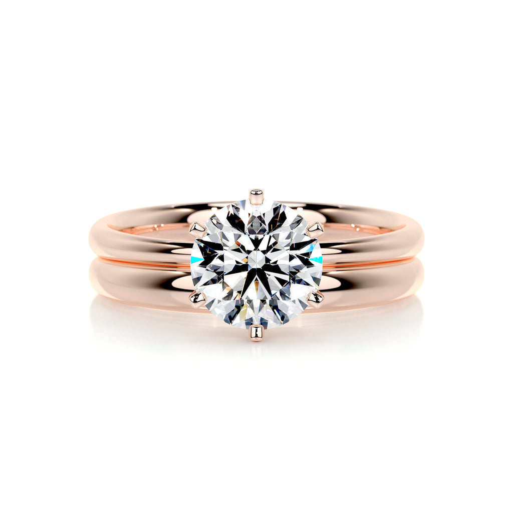 1.50 CT Round Lab Grown Diamond Solitaire Bridal Ring Set in Platinum Finish 13