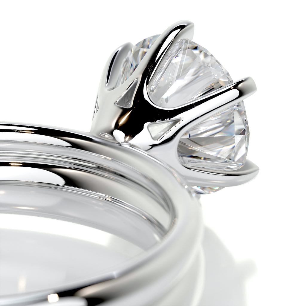 1.50 CT Round Lab Grown Diamond Solitaire Bridal Ring Set in Platinum Finish 5