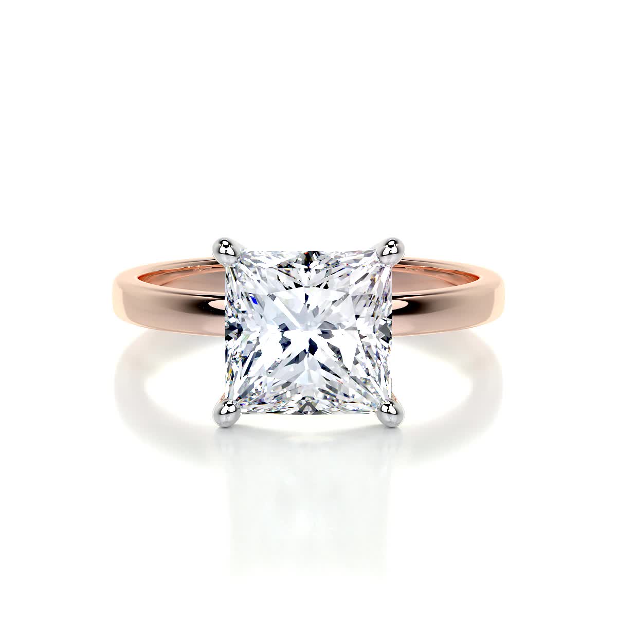 Radiant 3.0 CT Princess-Cut Lab Grown Diamond Solitaire Engagement Ring