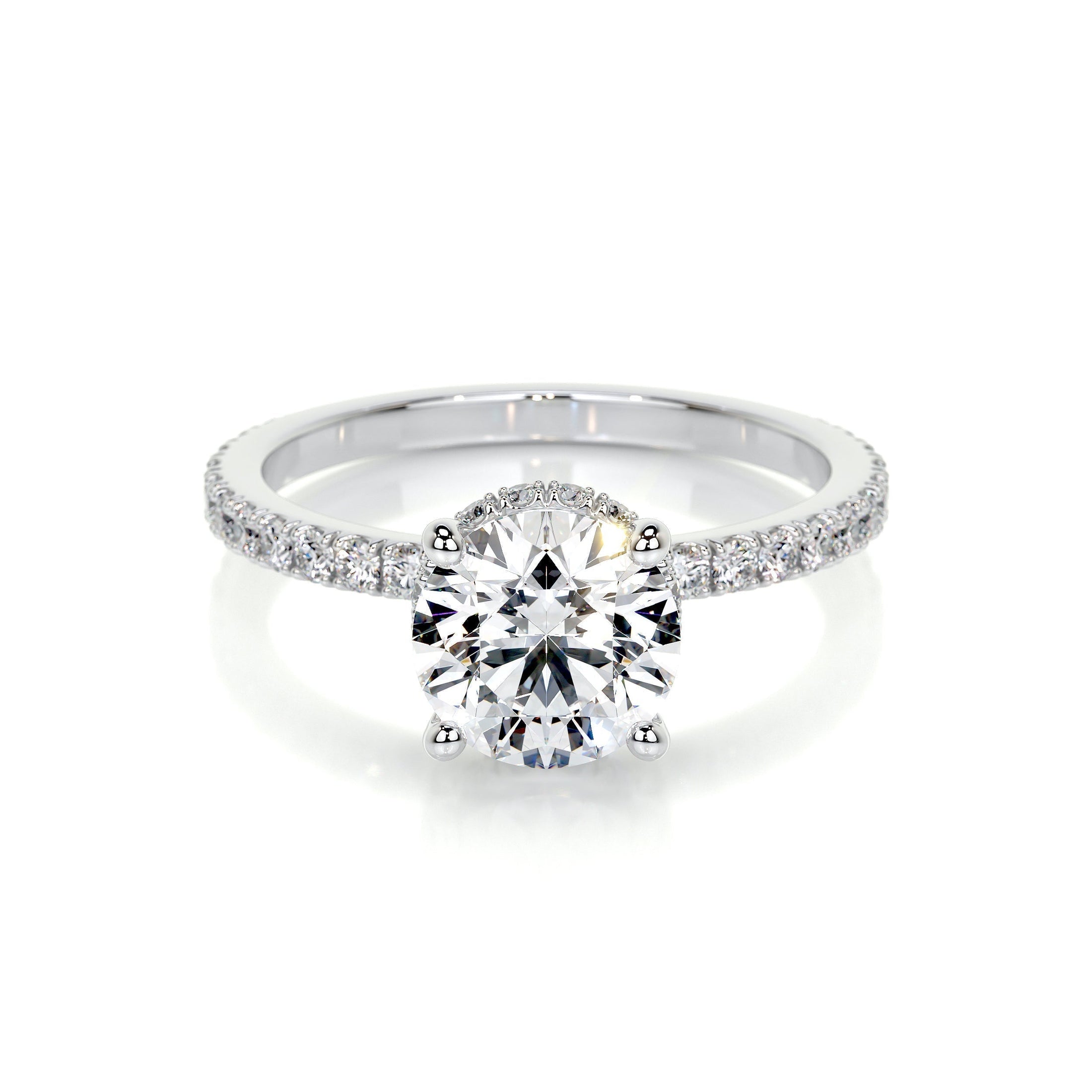 1.50 CT Round Lab Grown Diamond Hidden Halo Engagement Ring in Sparkling Elegance 1