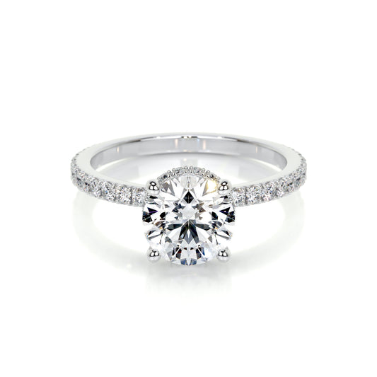 1.50 CT Round Lab Grown Diamond Hidden Halo Engagement Ring in Sparkling Elegance