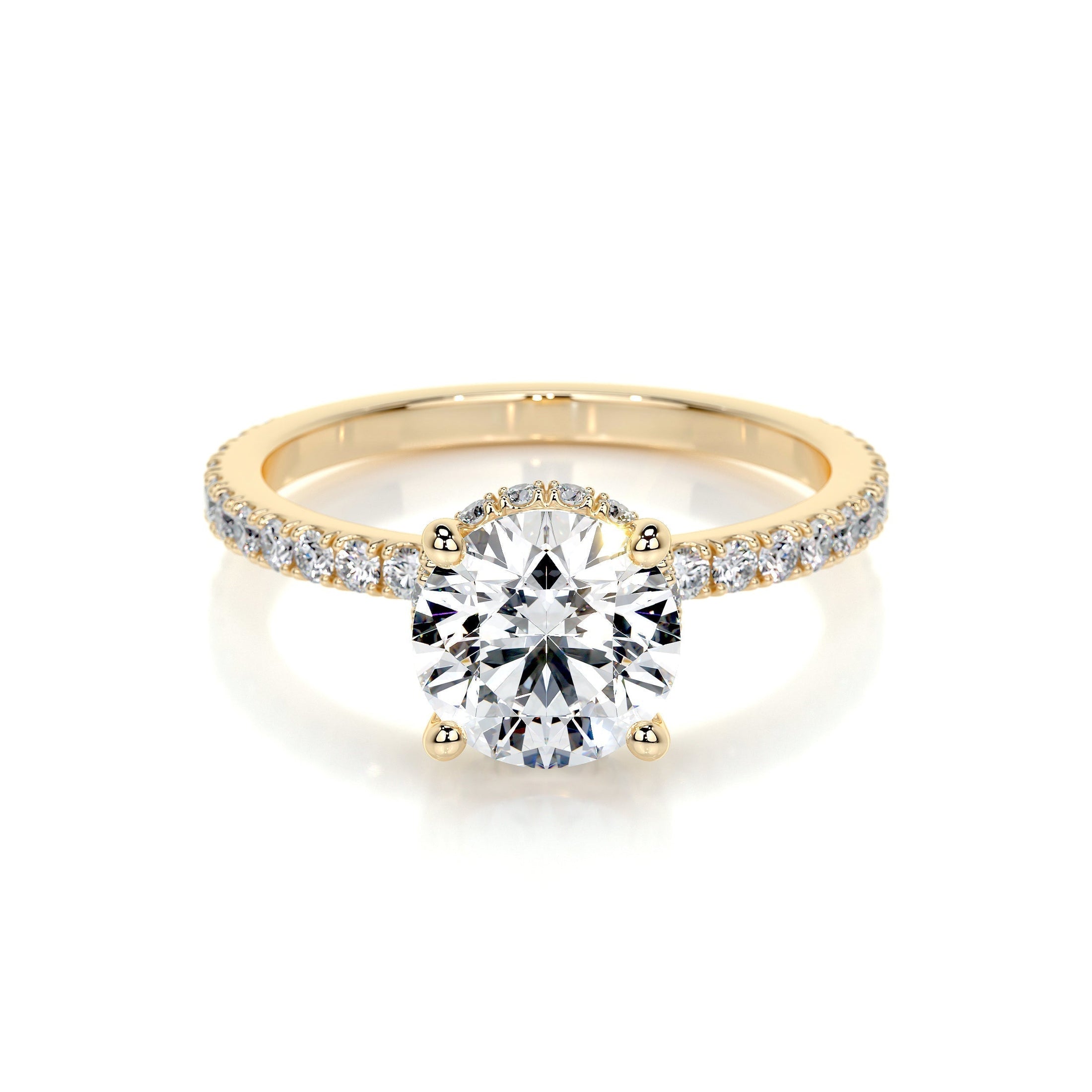 1.50 CT Round Lab Grown Diamond Hidden Halo Engagement Ring in Sparkling Elegance