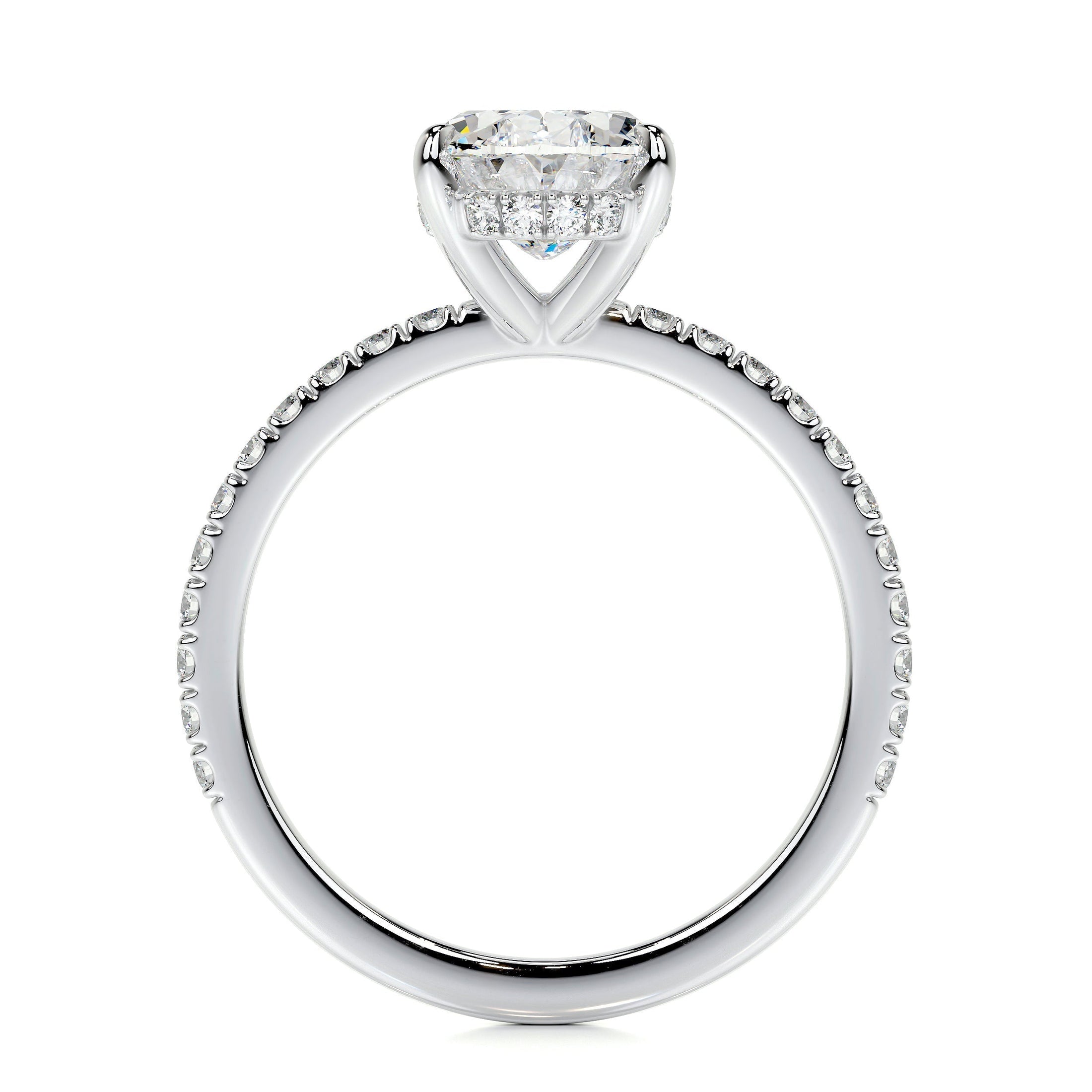 1.50 CT Oval Lab-Grown Diamond Hidden Halo Engagement Ring - Timeless Elegance