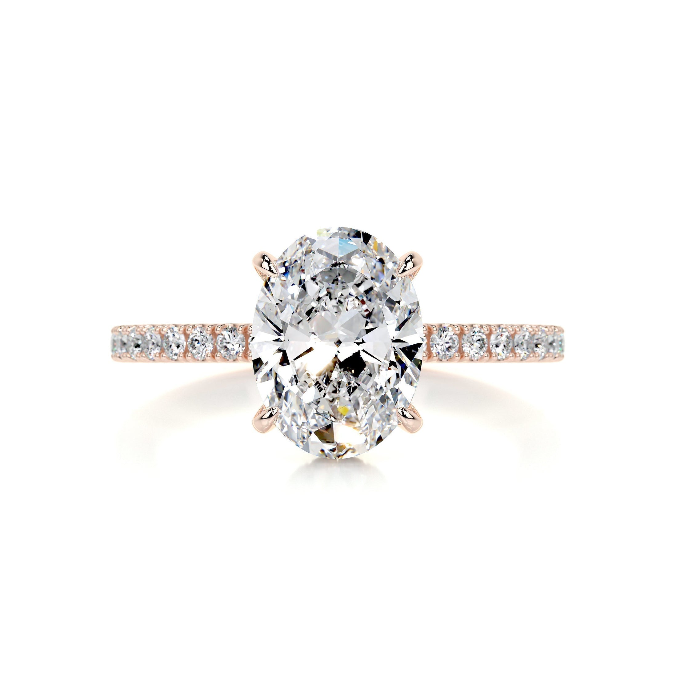 1.50 CT Oval Lab-Grown Diamond Hidden Halo Engagement Ring - Timeless Elegance