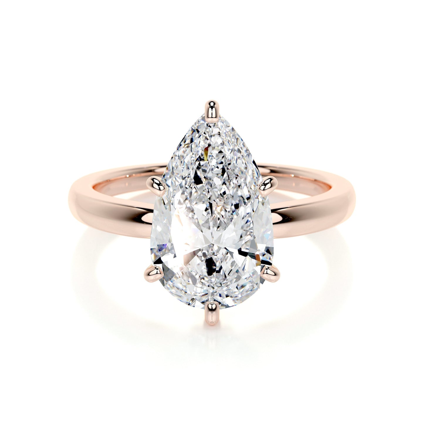 Radiant 5.0 CT Pear Cut Lab Grown Diamond Solitaire Engagement Ring 11