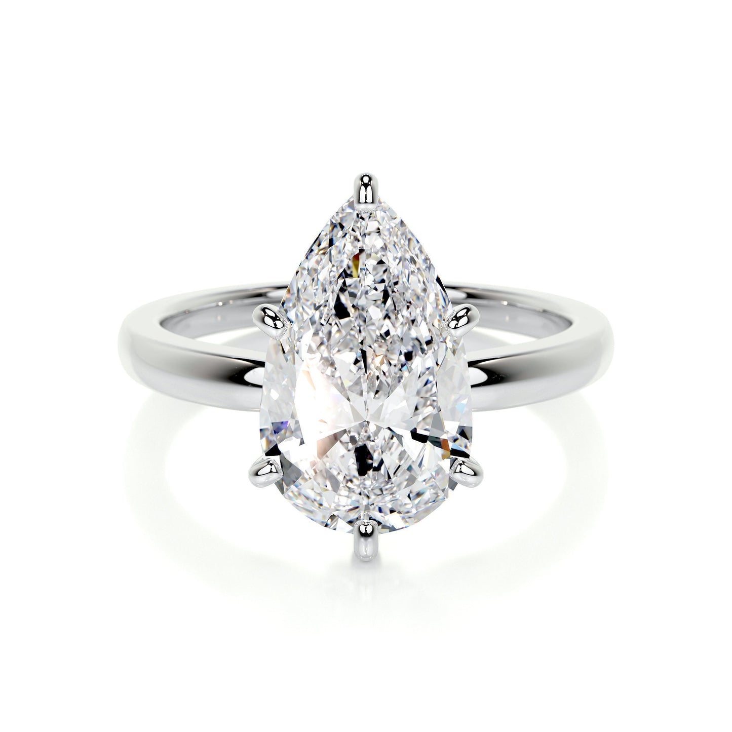Radiant 5.0 CT Pear Cut Lab Grown Diamond Solitaire Engagement Ring 1