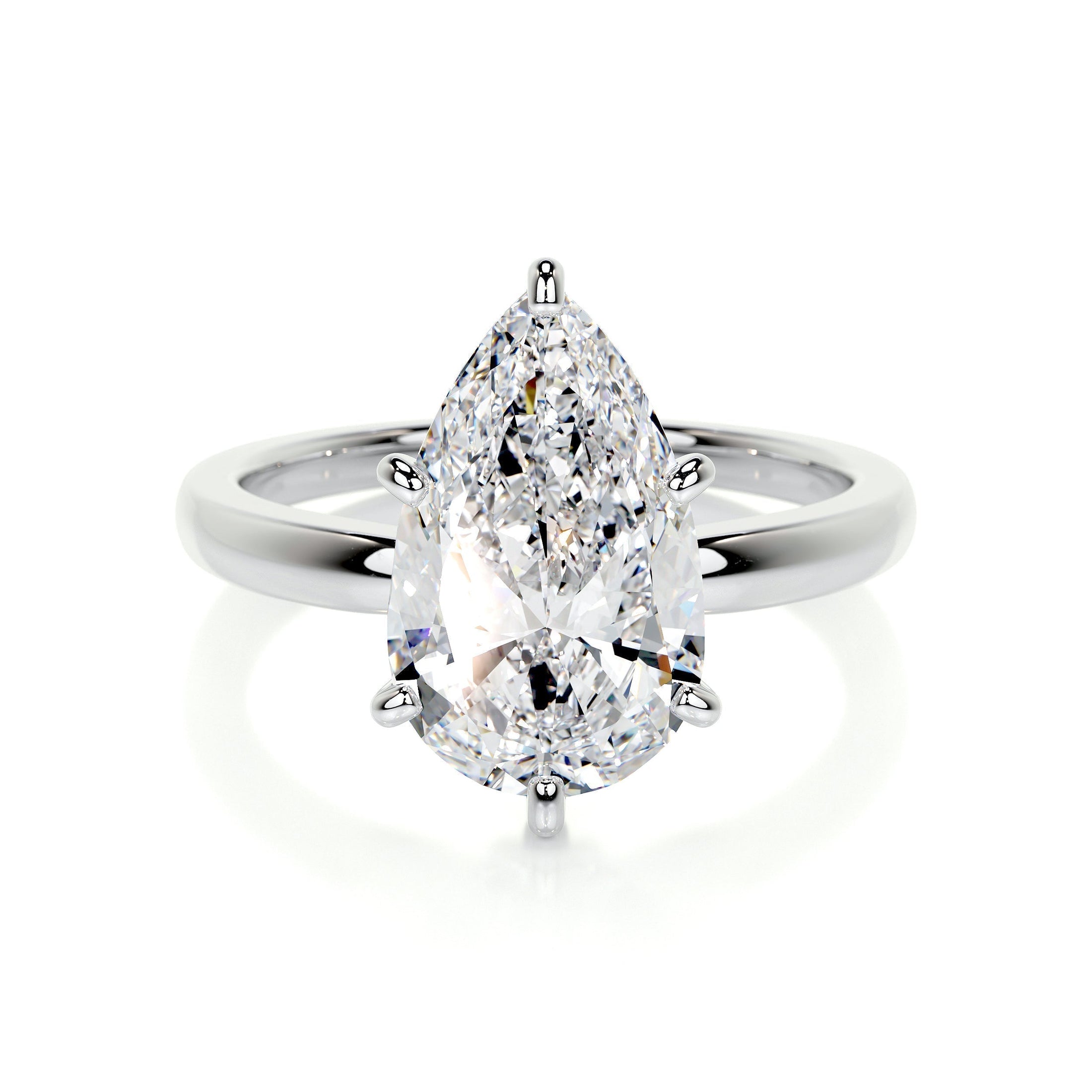 Radiant 5.0 CT Pear Cut Lab Grown Diamond Solitaire Engagement Ring