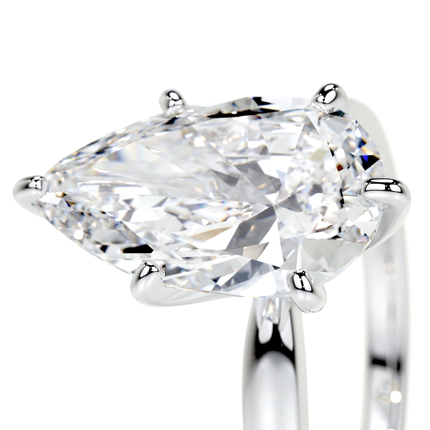 Radiant 5.0 CT Pear Cut Lab Grown Diamond Solitaire Engagement Ring 2