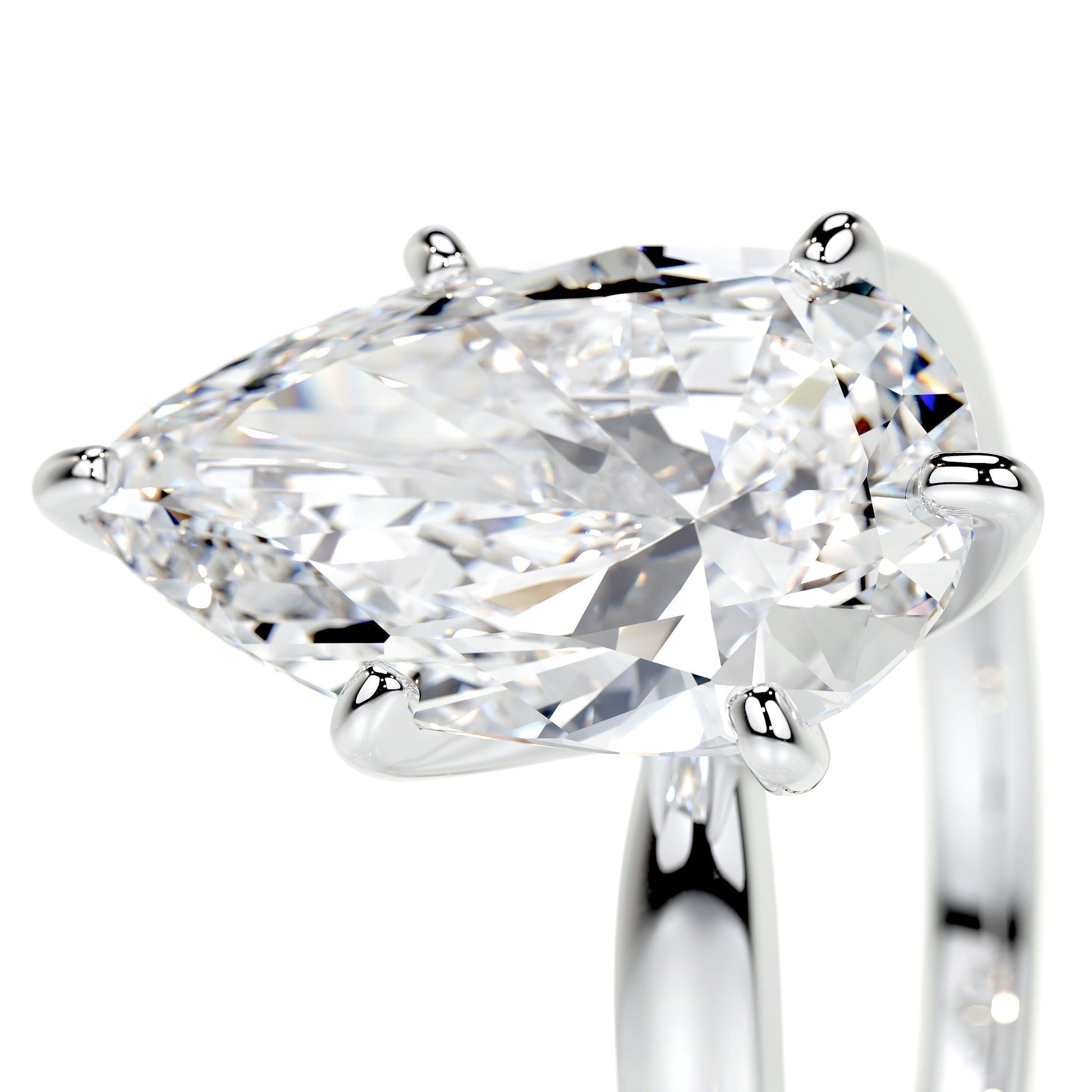 Radiant 5.0 CT Pear Cut Lab Grown Diamond Solitaire Engagement Ring 2