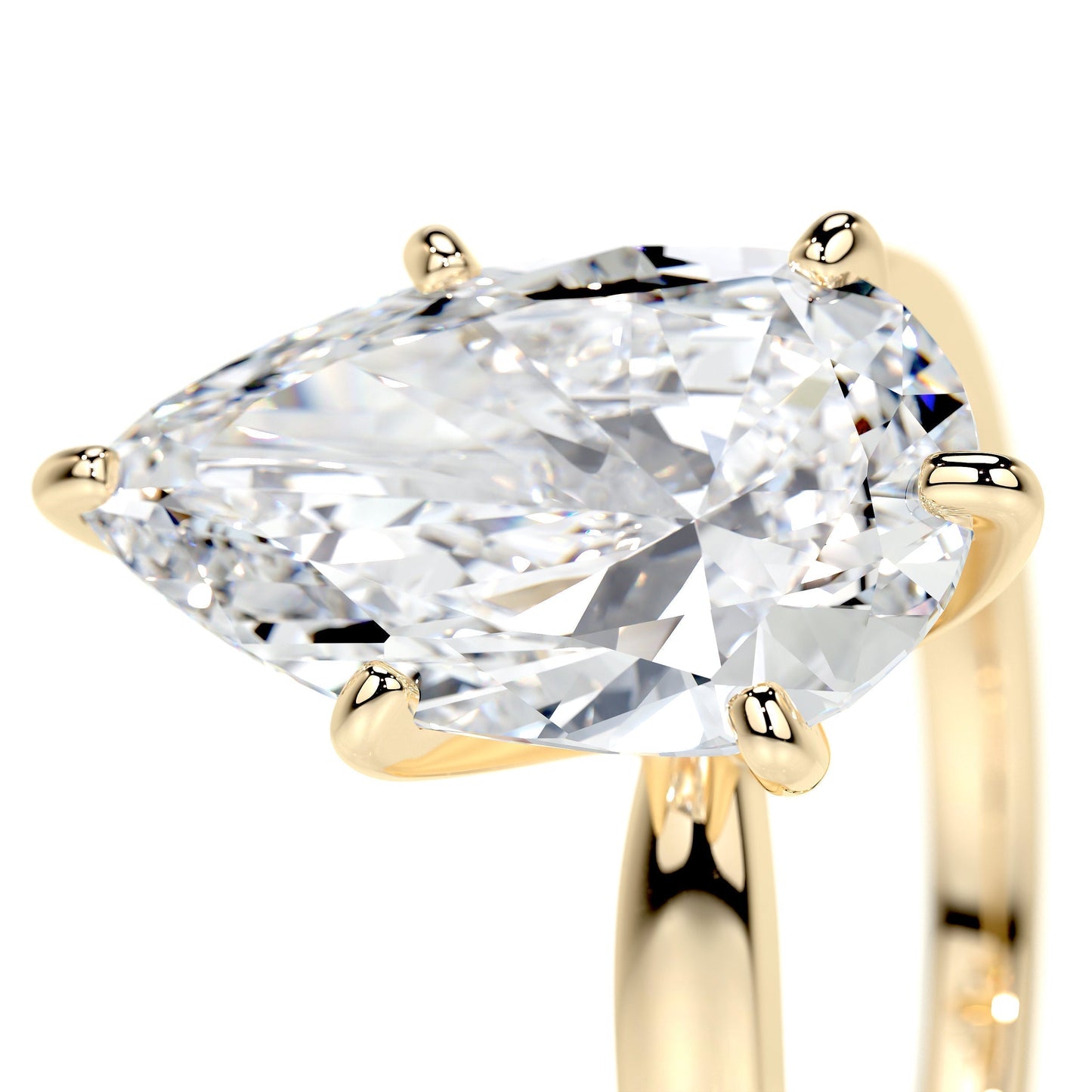 Radiant 5.0 CT Pear Cut Lab Grown Diamond Solitaire Engagement Ring 7