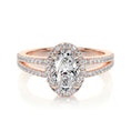 Load image into Gallery viewer, Radiant Elegance: 0.90 CT Oval Lab Grown Diamond Halo & Pave Split Shank Engagement Ring 9
