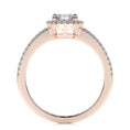 Load image into Gallery viewer, Radiant Elegance: 0.90 CT Oval Lab Grown Diamond Halo & Pave Split Shank Engagement Ring 12
