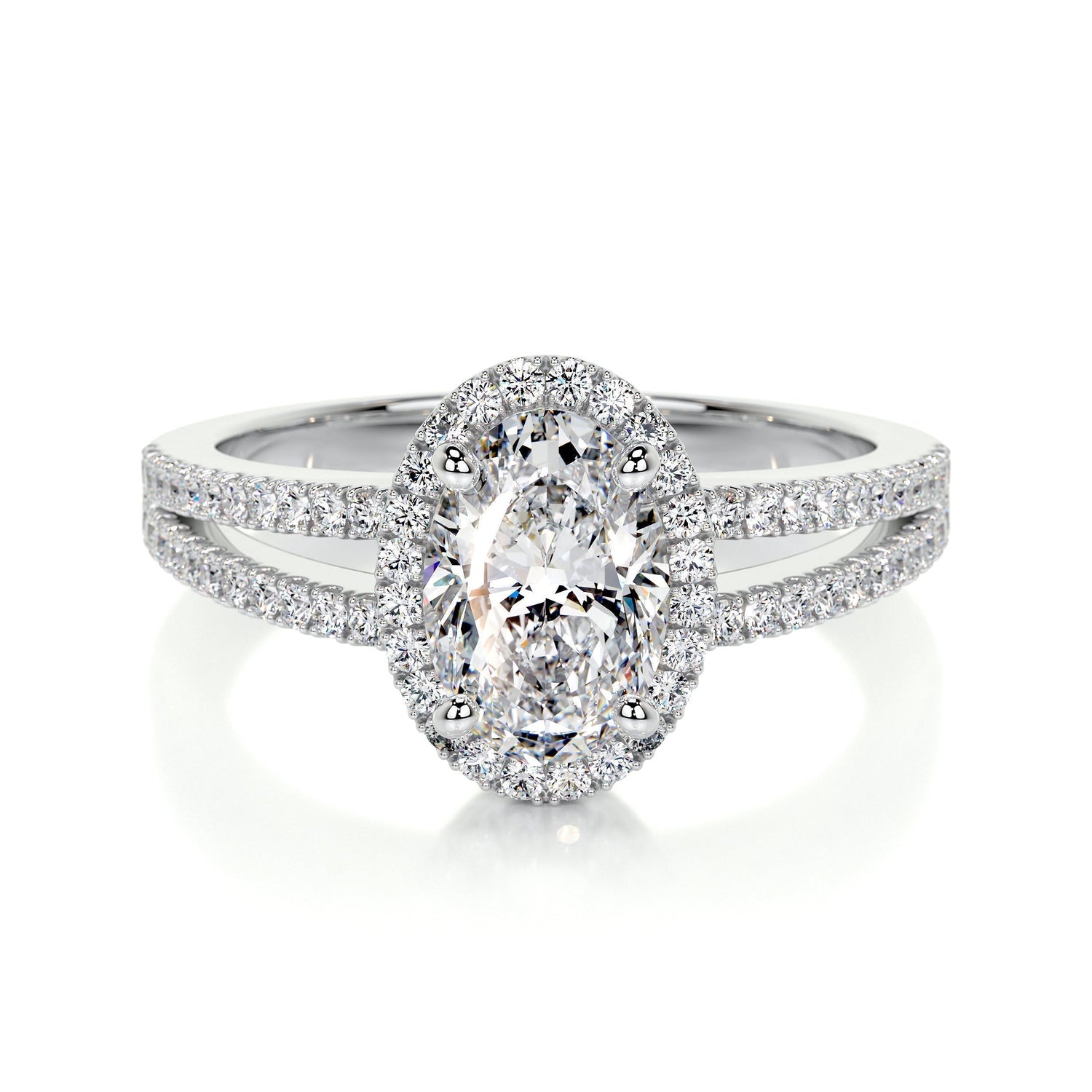 0.90 CT Oval Halo CVD H/SI1 Diamond Engagement Ring 1