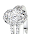 Load image into Gallery viewer, Radiant Elegance: 0.90 CT Oval Lab Grown Diamond Halo & Pave Split Shank Engagement Ring 6
