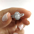 Load image into Gallery viewer, Radiant Elegance: 0.90 CT Oval Lab Grown Diamond Halo Engagement Ring
